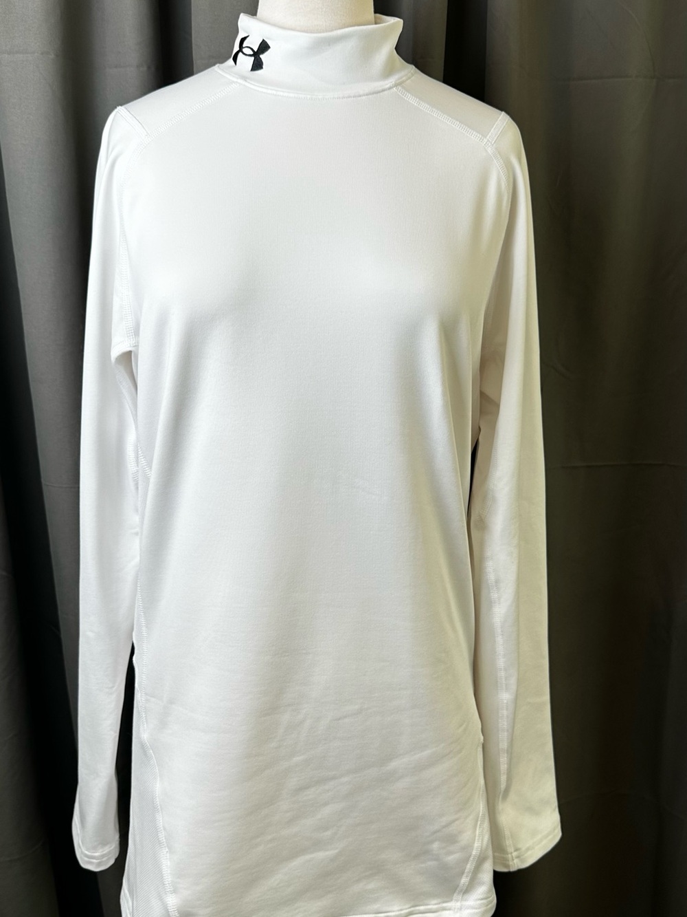 Under Armour White Long-Sleeve Mock Neck Performance Top